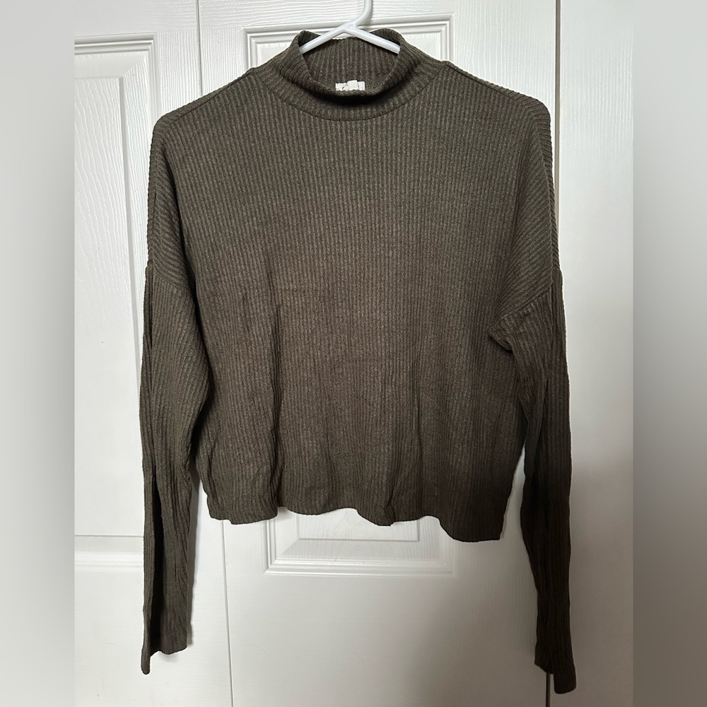 Garage Ribbed Mock Neck